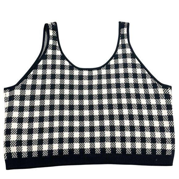 Future Collective Gabriella Karefa-Johnson Crop Sweater Tank 2X Plaid gingham - Picture 2 of 3